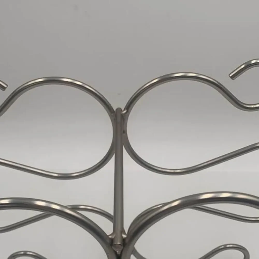 Vintage MCM Chrome Wine Holder 6 Bottle Freestanding Tabletop Wine Rack